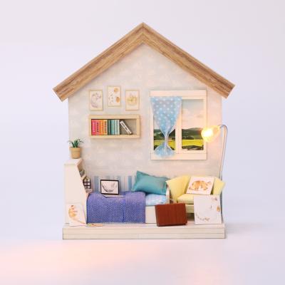 China With light Hongda toys diy craft house mini miniature picture frame dollhouse for sale