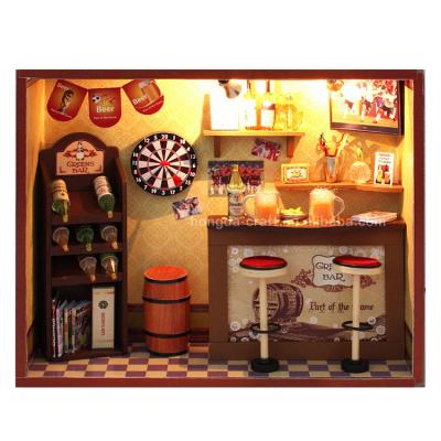 China DIY Educational Toy Home with Light and Movable Mini Door Shop Paper Dollhouse for sale