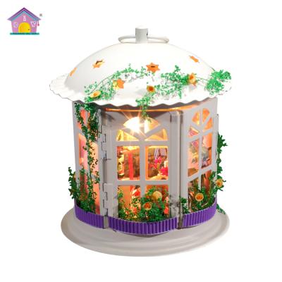 China DIY Wooden House With Light And Furniture Miniature Dollhouse German House Decor for sale