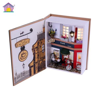 China Handmade wooden DIY with voice control smart light dollhouse book for sale