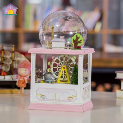 China Crystal Home DIY Birthday Gift Dollhouse Miniature Music Box For Sale for sale