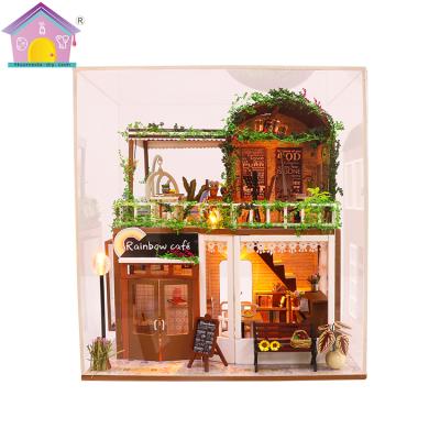 China Wedding decoration & DIY Gift House with Light and Dust Cover American Dolls House Kits for sale