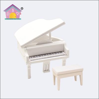 China Cartoon Toy Wooden Dollhouse Miniature Furniture Toy For Children Pretend Miniature Play Game Pian Wholesale for sale