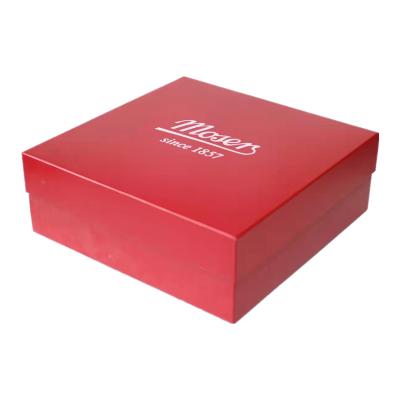 China Handmade paper box packaging stain maker red sky and earth cover paper box jacquard custom high-grade tan paper boxes for sale