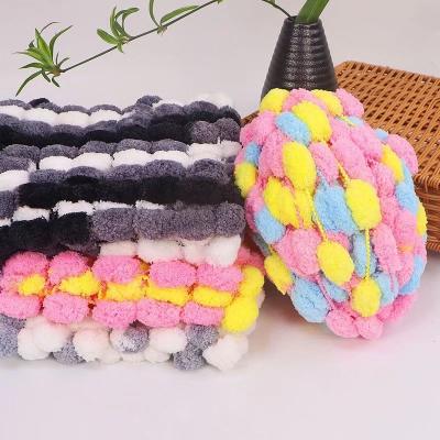 China Recycled 130 grams woolen ball yarn ball yarn needle hook sofa cushion carpet bagn circular diy woven material cushion for sale