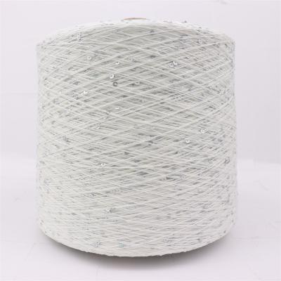 China Wholesale Recycled Fancy 100% Combed Cotton Yarn With 2mm Sheer 3mm Sequins For Hand Knitting for sale