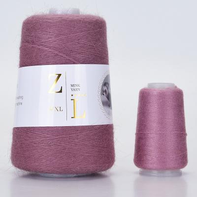 China Recycled Plush 100G+20g Long Mink Cashmere Angora Rabbit Hair Chat Fine Quality Hand Knitting Yarn Woman Cardigan Scarf for sale