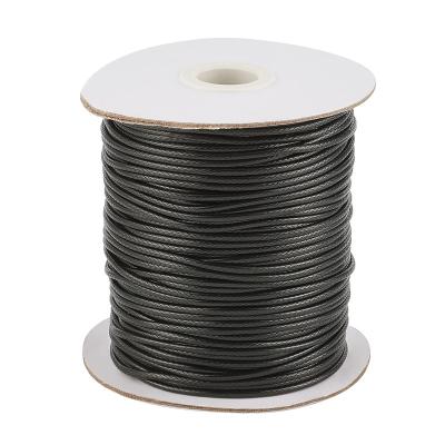 China 1 Roll 1mm Polyester Waterproof Environmental Korean Waxed Cord Beading Braided Wire Rope String Jewelry Findings for sale