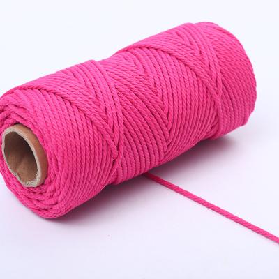 China 4mm 100m/roll 4ply Cotton Yarn Sewing Thread Macrame String Craftsman Twine Waterproof Twisted Wedding Decor Supplies for sale