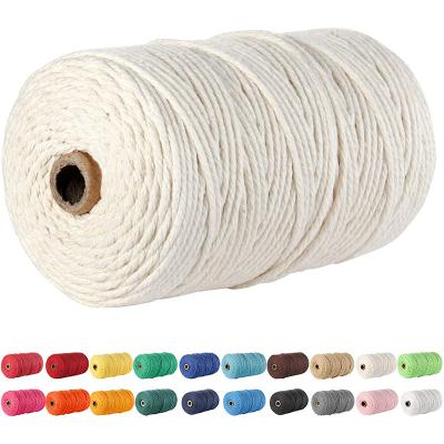 China 2mm Cotton Yarn Sewing Thread Macrame Craftsman Twine Waterproof Twisted DIY Wedding Decor Supplies 100m/roll 4ply for sale