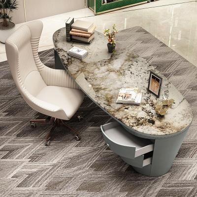 China Italian Luxury Home Executive Office Table Modern Foldable Desk With Swivel Chair for sale