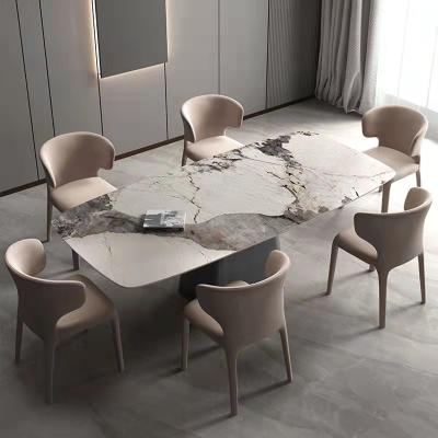 China (Size)Simple Design 6 Seater Adjustable Italian Modern Dining Table With Chairs for sale