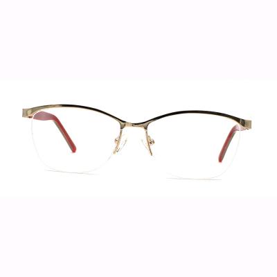 China Custom Optical Frames Designer Stainless Steel Metal Spring Hinge Clear Optical Frames For Men And Women for sale