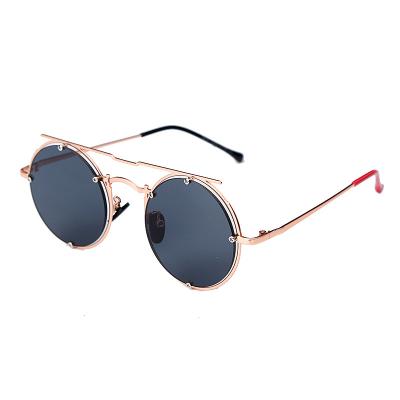 China Retro Vintage Metal Sunglasses High Quality Fashionable Diamond Round Frames Small Round Sunglasses for sale