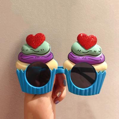 China Fashion Sunglasses Wholesale Party Supplies Love Ice Cream Cupcake Decoration Birthday Rainbow Sunglasses for sale