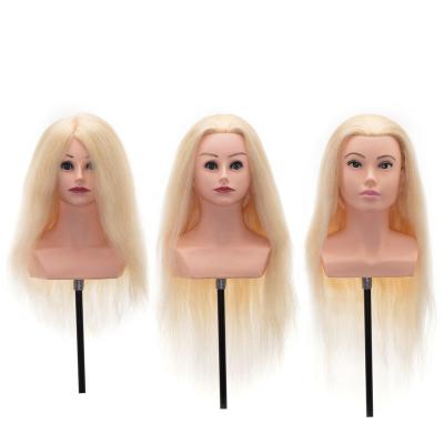 China Silky Straight Hen Style Beauty School Wig Box Technique Barber Training Indian White Bleach Wave Head Hair 80%Manikin for sale