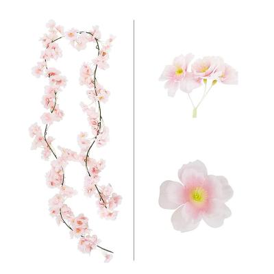 China Ceiling Hanging Cherry Blossom Rattan Decoration Cherry Blossom Rattan String Decoration Eco-friendly Celebration Simulation Flower 1 Piece for sale