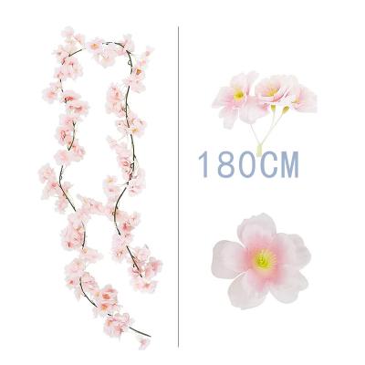 China Environmental Dry Artificial Flower Pampas Cherry Blossom Rattan Twine Decoration Ceiling Home Decor Wedding Decoration 1 Piece for sale