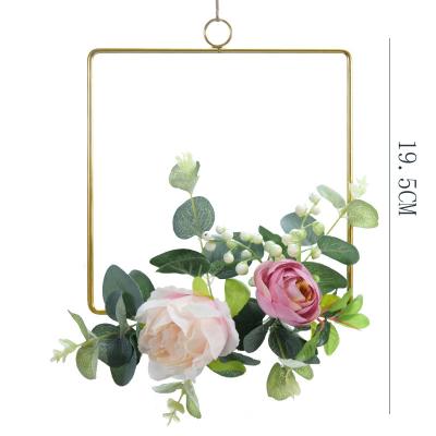 China Eco-friendly Simulation Mounted Flower Door Decoration Garland Wall Decoration 1 Piece B Wedding Decoration Hanging Flower Vases for sale