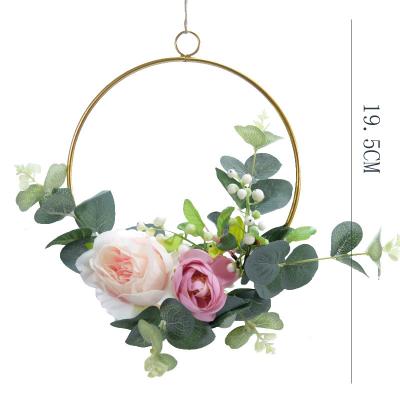 China Elegant simulation flower rose ornaments door decoration wreath wall decoration edible flowers 1 piece decor flower vases for cakes december for sale