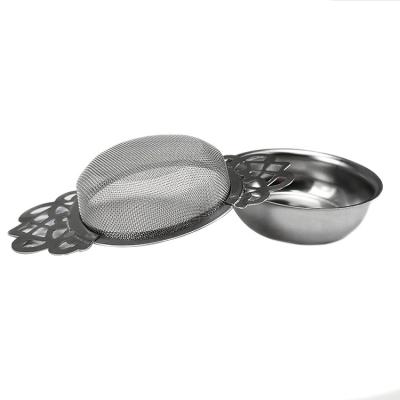 China Durable Decorative Double Handle Rest Outside Stretch Mesh Stainless Steel Coffee and Tea Strainer Tea Infuser /filter for sale