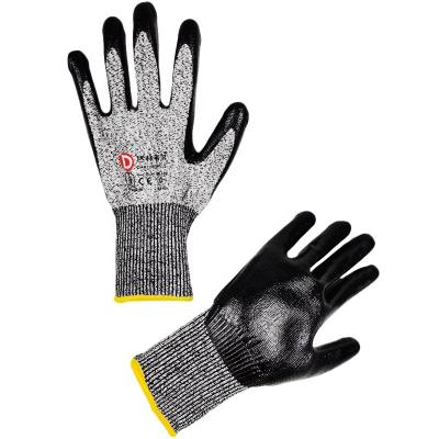 China Construction / Industrial / Heavy Duty / Oil & Gas Industry Darlingwell Cut Resistant Gloves En388 Level 5 Hand Safety Anti-cut Construction Gloves Nitrile Coated Work Gloves for sale