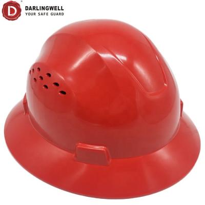 China Hot Selling Air Darlingwell Full Brim Running/Wholesale Rescue/Climbing/Safety Sports Helmet ANSI Full Brim Hard Hat With Fas-trac Suspension for sale