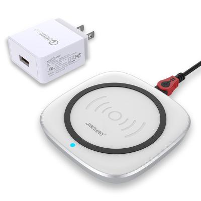 China Qi Jianhan Fashion Style Zinc Alloy Portable 15W Wireless Charger For Mobile for sale