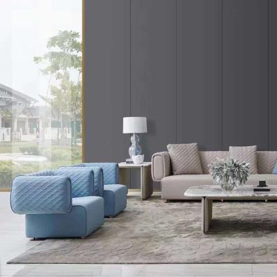 China New design soft elegant home sala furniture sets sofaset living room fabric velvet adorned sofa set furniture modern luxury living room for sale