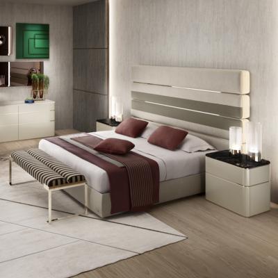 China Custom made high quality simple design bed room furniture set cama lit leather queen queen platform bed frame modern luxury double beds for sale