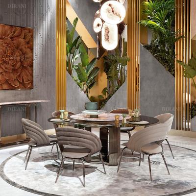 China New Idea Product Modern Home Luxury Genuine Leather Dining Chair Set Furniture Metal Stainless Steel Dining Chair for sale