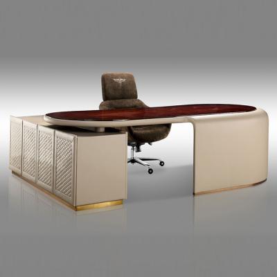 China Luxury Executive Workstation Law Equipment Leather Office Furniture Set Modern Luxury Home Office Table for sale