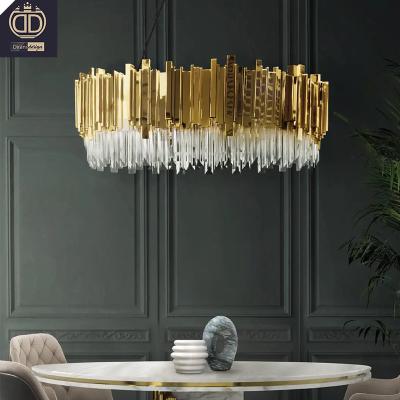 China Modern Big Round Modern Gold Pendant Lights Luxury Led Crystal Chandelier Ceiling for sale