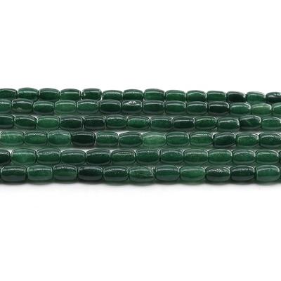 China For Jewelry Making Wholesale 4/6/8/10mm Dark Green Rice Beads Loose Gemstone Set Natural Stone Beads For Jewelry Making Sets for sale