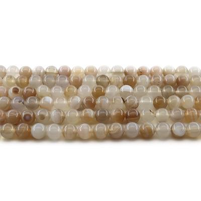 China For Jewelry Making Wholesale 4/6/8/10mm White Striped Agate Loose Gemstone Set Natural Stone Beads For Jewelry Making Sets for sale