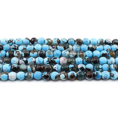 China For Jewelry Making Wholesale 4/6/8/10mm Cut Blue Fire Agate Loose Gemstone Set Natural Stone Beads For Jewelry Making Sets for sale