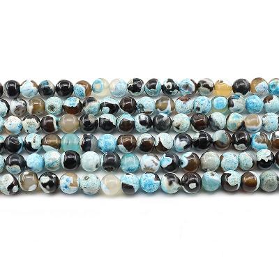 China For Jewelry Making Wholesale 4/6/8/10mm Sky Blue Fire Agate Loose Gemstone Set Natural Stone Beads For Jewelry Making Sets for sale