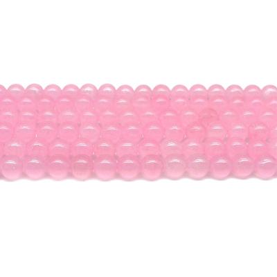 China For Jewelry Making Wholesale 4/6/8/10mm Powder Pink Round Crystal Jade Bead Bracelet Loose Gemstone Set Natural Stone Beads For Jewelry Making Sets for sale