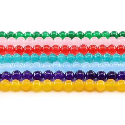 China For Jewelry Making Wholesale 4/6/8/10mm Colorful Round Jade Bead Bracelet Loose Gemstone Set Natural Stone Beads For Jewelry Making Sets for sale