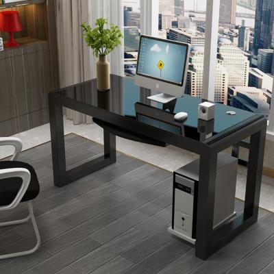 China modern cheap home office kids table tempered glass computer desk for sale