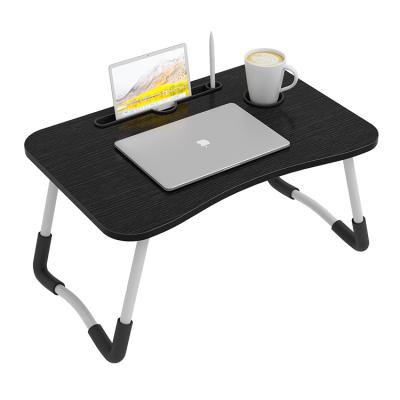 China high quality portable folding table laptop computer desk with Slot for Cups for sale