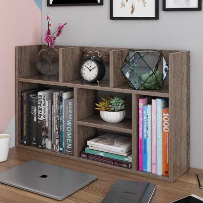 China 2021 modern simple storage Shelf Rack Length adjustable wooden bookcase furniture Movable H type of bookshelf for desktop à venda