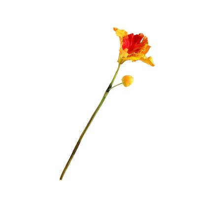 China Morden home table decoration single stem PU touch artificial orchid flower real for sale