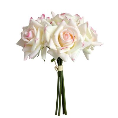 China Morden Wedding Decor Real Touch Artificial Rose Flower Bouquet for sale