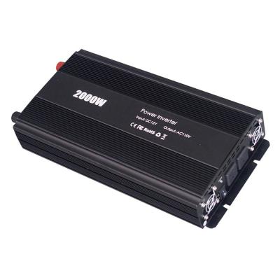 China shenpu Power Inverter 2000W Car Inverter 4000W Peak 12V To AC 110V Car Inverter USB Ports Charger 350*200*71mm for sale