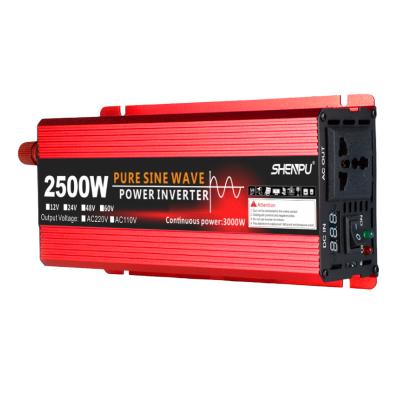 China SHENPU 220V Inverter Portable Generator 12V to 2500W Inverter Pure Sine Power Inverter 28*11.3*6cm for sale