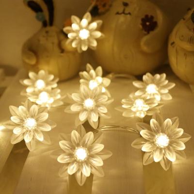 China 20 LED Flower SHENPU Patio String Lights Hanging Lotus Shape Solar Led Flower Light Christmas for sale