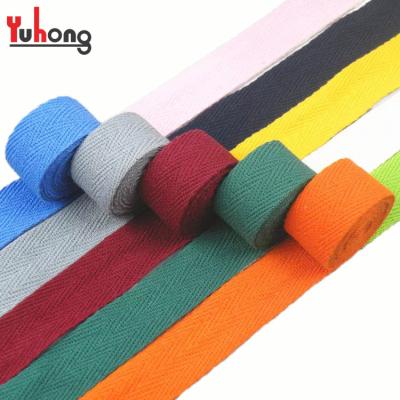 China High Quality High Tenacity Organic Cotton Ribbon Twill Binding Knitted Tape Webbing for sale