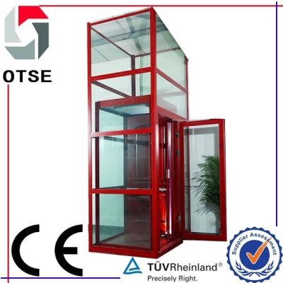 China Residential Elevators OTSE Traction Machine Low Cost 3 Person Passenger Home Elevator for sale