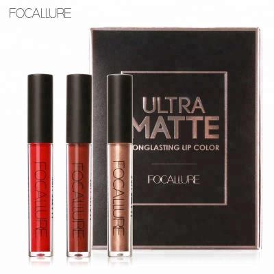 China Waterproof Makeup Matte Long Lasting Lip Gloss Kit Cruelly Free Lipgloss Set by Focallure for sale